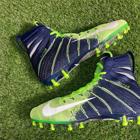 Nike Vapor Untouchable 3 Elite Flyknit Cleats AO3006-400 Seahawks Men\'s NEW